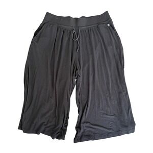 Livi Active Black Wide Leg Lounge Pants Yoga Culottes Drawstring Size 14 16